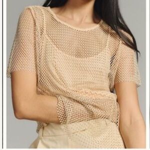 Anthropologie Sunday in Brooklyn Nude Mesh Top